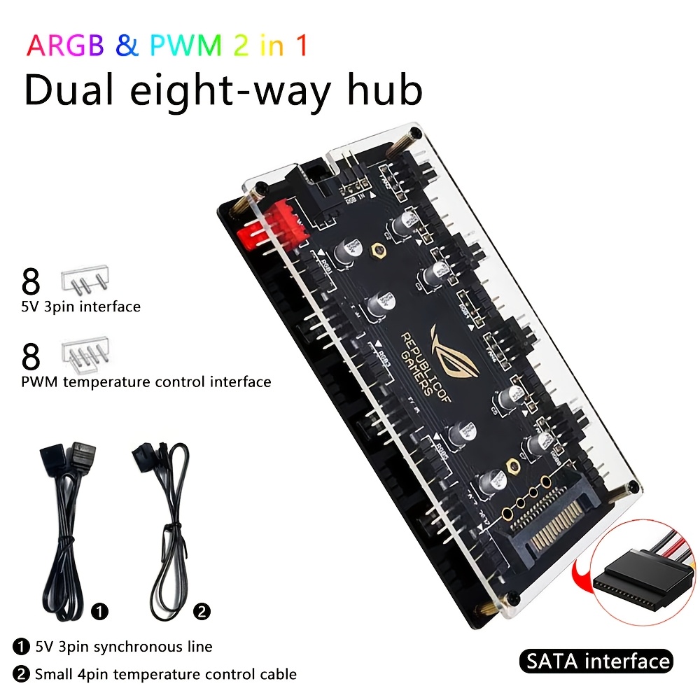 Fan Hub Rgb Controller - Hub de Ventiladores Duplo de 8