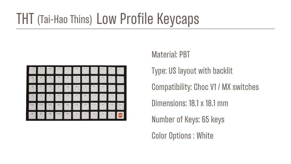 Taihao tht branco keycap fino  - Gaming Accessories White avaliação e preço
