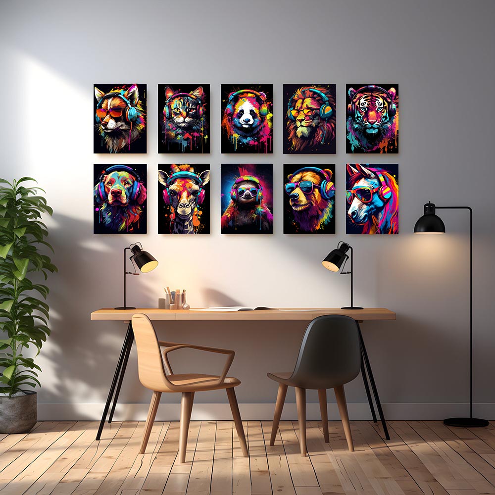 Animal Graffiti Gaming Poster  - Gaming Accessories Room avaliação e preço