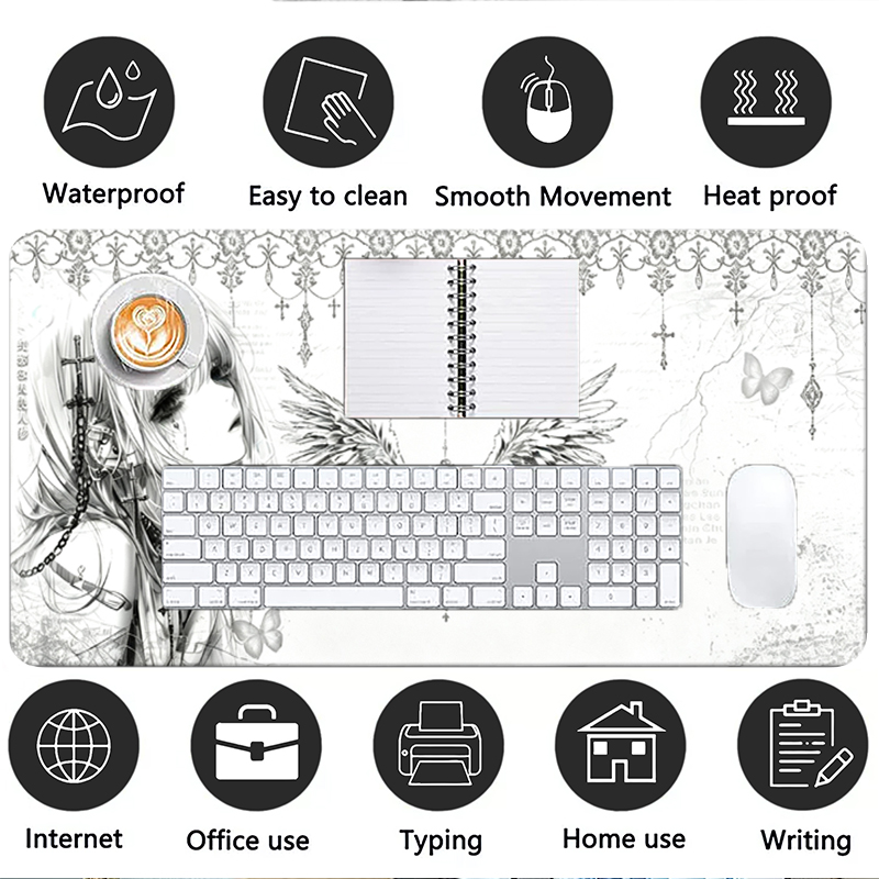 Mousepad de Couro Preto e Bran - Gaming Accessories White avaliação e preço